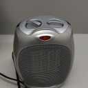 Amazon Basics Ceramic Space Heater, Portable Indoor Heating Solution, With Overheat and Tip-Over Protection, Thermostat, Non-Oscillating, 1500W, 7.52"D x 6.34"W x 9.45"H, Silver