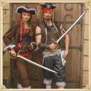 quescu 2pcs Pirate Swords,31" Plastics Toy Sword,Medieval Pirate Costume Accessory for Halloween Cosplay LARP,Props,Role-Play