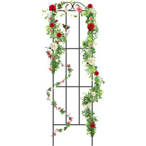 Newtay Giant Trellis for Climbing Plants, 108'' x 30'' Large Heavy Duty Rustproof Metal Vine Plant Trellis with Black Coating for Outdoor Climbing Plants Vegetables Support(Delicate Style)