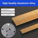 NeatiEase T Molding Floor Transition Strip, Aluminum Laminate Flat Divider for Joining Gaps, Threshold, Tiles, Gold, 4ft x 1.6in (3pcs)