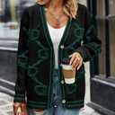 PRETTYGARDEN Women's Spring Fall Chunky Knit Cardigan Sweaters Casual Open Front Button Up Winter Coats Outerwear (Black, S)