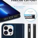 SHIELDON Case for iPhone 13 Pro 6.1", Genuine Leather Wallet Folio Case RFID Blocking Card Holder Kickstand Shock Absorbing Protection Cover Compatible with iPhone 13 Pro 5G - Navy Blue