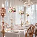 10 Pcs 21.6 Inch Crystal Flower Stand Gold Wedding Centerpieces Gold Flower Stand Vases Centerpiece Decorations for Wedding Party Reception Birthday Party Decor (L-21.6inch)