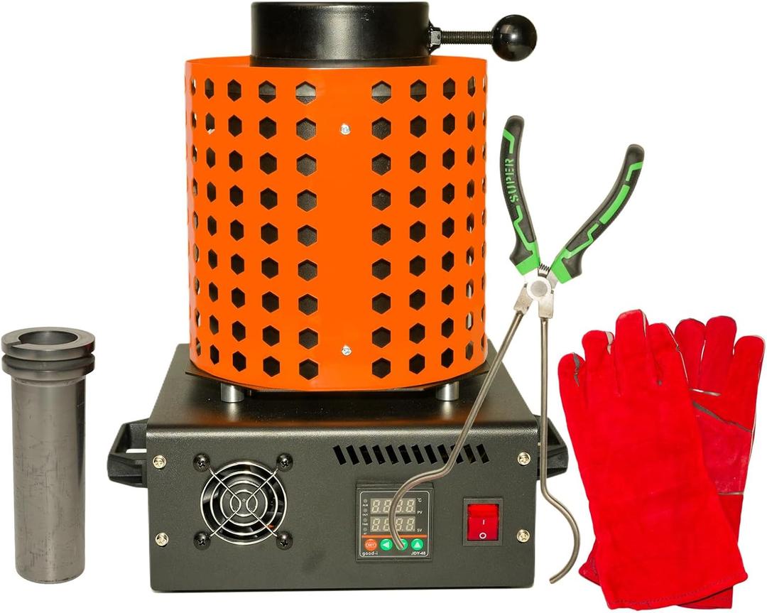 3 kg 2100F Smart Electric Melting Furnace  1800 W 110 V with Graphite Crucible  Cast & Refine Gold, Silver, Copper, Aluminum in Minutes  Jewelry & Hobby Foundry Kit 2026 Upgrade