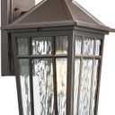Darkaway Large Outdoor Sconce Lights Wall Light Fixtures,14inch Exterior Porch Light Outdoor Sconce Anti-Rust Waterproof Aluminum Outside Light with Water Ripple Glass for Patio Yard Doorway Garage