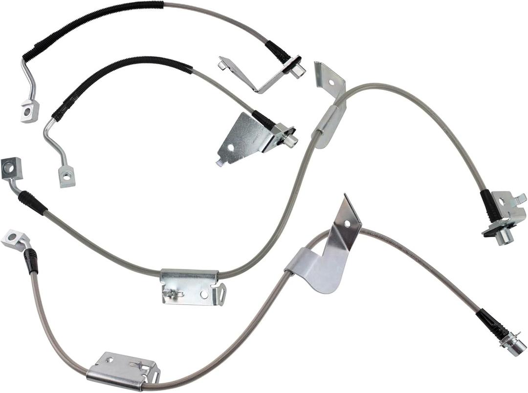 TRQ Brake Hose Set Compatible with 2003-2014 Chevrolet Express 2500 2003-2015 Express 3500 GMC Savana 2500 2003-2016 Savana 3500