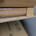 HAUSFRAU Ottoman Storage Bench Folding Foot Rest Stool Upholstered Caramel