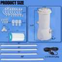 TonGass 1000 GPH Pool Pumps, Above Ground Pool Filter Pump for Swimming Pools 1000 GPH Pumps Flow Rate All-in-One Above Ground Pools Filters Pump Accessories Uses Type A or C Filter Cartridge