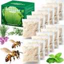 12 Pack Natural Wasp and Bee Repellent Pouch Outdoor, Peppermint Oil Carpenter Bee Repellent for Yellow Jackets, Hornets, Mud Wasps Deterrent for Indoor Outdoor Patio Garden Porch, Pet and Human Safe