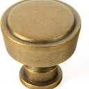 Goo-Ki 6 Pack Antique Brass Drawer Knobs Kitchen Cabinet Hardware - Solid Zinc Alloy Vintage Bronze Retro Knob Ancient Single Hole Bar Handles Pull for Closet Wardrobe Dresser Cupboard
