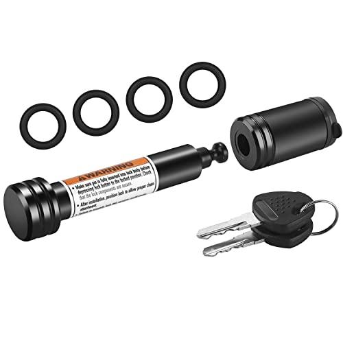 METOWARE Trailer Hitch Lock - 5/8" Dia Locking Hitch Pin, Anti-Theft Trailer Receiver Lock, Fits 2" Receiver Tubes, Class III & IV Hitch Receivers, Black (1 Pack)
