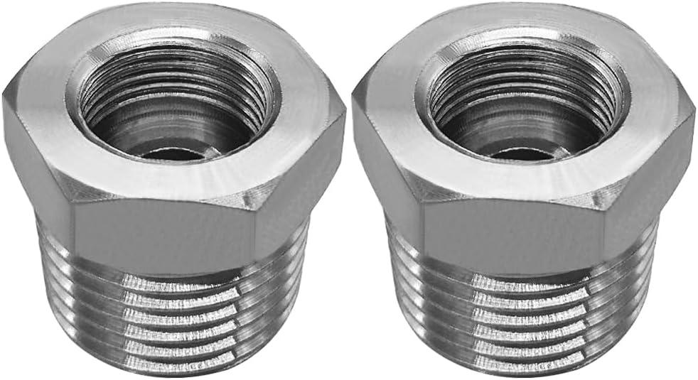 Beduan Stainless Water Line Adapter 3/8 Female to 1/2 G Male Reducer Hose Pipe Adapter Compression Fitting Kitchen Bathroom Faucet Supply Hose Stop Valve Pipe Connector with Flat inside (Pack of 2)