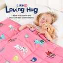 Kivik Cooling Weighted Blanket 5 Pounds, Breathable Small Weighted Blankets, Ultra Soft Heavy Throw for Relaxing & Sleeping, Machine Washable, 36 x 48 Inches, Cute Cat Printing, Pink
