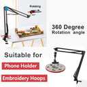 Hand Embroidery Hoop Holder Adjust Embroidery Hoop Stand Metal Embroidery Lap Stand Folding Hand Embroidery Stand Lap Cross Stitch Stand Hands, Suitable for Embroidery Hoops