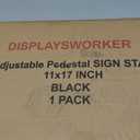 DISPLAYSWORKER Adjustable Poster Sign Stand 11 x 17,Floor-Standing Sign Holder with Heavy Duty Pedestal,Aluminum Snap-Open Frame , Vertical and Horizontal View Sign Displayed, Black (11 x 17)