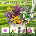 CLEANGOR 28 Bundles Artificial Flowers for Outdoors, UV Resistant Artificial Outdoor Plants, Faux Plants for Spring Summer Garden, Porch, Window Box, Hanging Planters, Home Wedding Farmhouse 