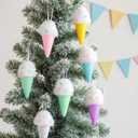 6 Pcs Ice Cream Ornaments Hanging Candy Gift Macaron Sweet Dessert Foam Pendant for Valentines Day Easter Decor Birthday Party Supplies