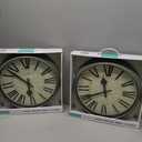 La Crosse Clock 433-3020 8-inch Indoor/Outdoor Sage Green Quartz Wall Clock with Temperature