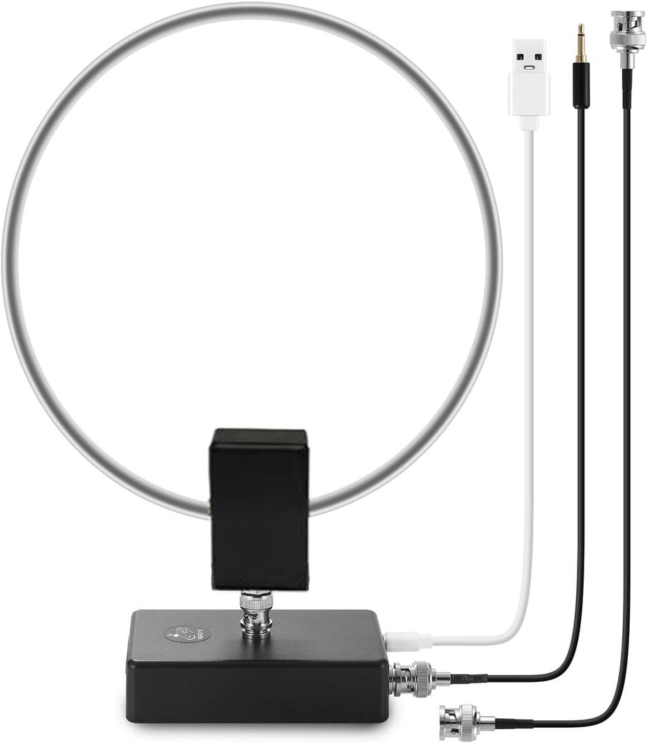 GA800 Loop Antenna, GOOZEEZOO Active Shortwave Radio Antenna with BNC Cable 10KHz-159MHz Portable Receiving HF Antenna for Ham Radio(Free of Tuning)