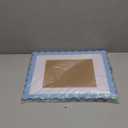 11x14 Wavy Picture Frame with Mat for 8x10, Real Glass and Wooden Frame - Tabletop or Wall Hanging Photo Frame (Pack of 1, Blue)