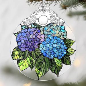 Blue Hydrangea Christmas Ornaments: Christmas Tree Ornaments, Holiday Decor for Flower Lover, Stocking Stuffers, Gift Ideas, Xmas Gifts & Garden Gifts for Friends