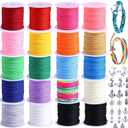 Nylon String for Bracelets, 20 Rolls Chinese Knotting Cord 0.7mm Kumihimo Friendship Bracelet String Making Kit Beading Thread for Jewelry Making, Necklaces, Macrame Craft, Wind Chime, Blinds String