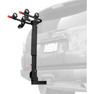 Retrospec Lenox 2-5 Bike Rack Hitch for Car, Truck, SUV - 2in Hitch Mount with Foldable Steel Frame, Anti-Rattle Adapter & Tie Down Straps