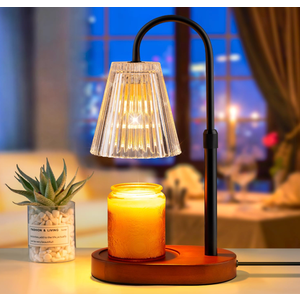Candle Warmer Lamp with Timer - Electric Candles Wax Warmers Glass Lamps For Jar Candles Burner Adjustable Height and Dimmable Light Modern No Flame Scented Candle Warming Lantern Melter Light