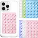 Anteel 6 Pack Silicone Suction Phone Case Adhesive Mount, Strong Grip Holder for Selfies and Tiktok Videos, Hands-Free Sticky Phone Grip for iPhone and Android, 2.17" x 3.15"