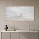 Watercolor Jesus Leaves the 99 Sheep Framed Canvas Wall Art-40"x20"