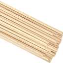 Wooden Dowel Rods 3/8 x 24 Inch Round Unfinished Hardwood Craft Sticks for DIY Lollipops Cake Support, 50 Pieces