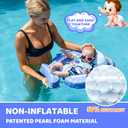 Mambobaby Baby Float with Canopy & Tail Non-Inflatable Baby Swim Float Upgrade Soft Infant Pool Float Sun Protection Newborn Pool Float 3-24 Months Skin-Friendly Material for Toddler Boys Girls