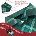 2 x Christmas Dog Bandanas Pets Funny Holiday Costume Gift Xmas Stocking Stuffers - Naughty Nice I Tried, Green Plaid, Medium & Large Breed, 25-75lbs