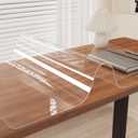 Oterri Clear Writing Desk Pad, 47.2x16.9 Heat Resistant Waterproof PVC Round Edge Durable Desk Protect Mat, Anti-Static Writing Mat Table Protector