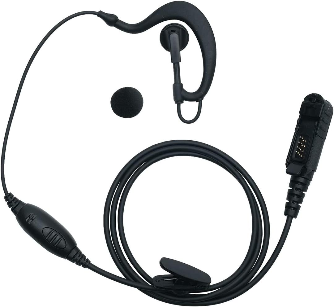G Shape Earpiece Headset with PTT Mic Compatible with Motorola XPR3300e XPR3500e XPR3500 XPR3000 XPR3300 R5 Two Way Radio Walkie Talkie