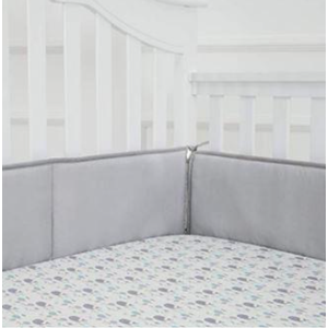 TILLYOU Microfiber Crib Bumper Gray