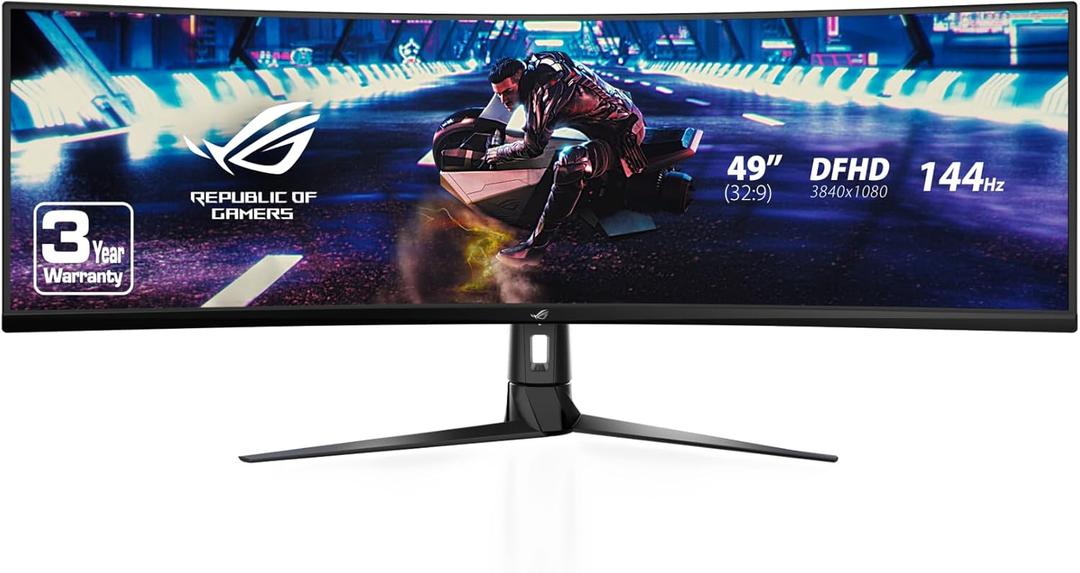 ASUS ROG Strix XG49VQ 49 Curved Gaming FreeSync Monitor 144Hz Dual Full HD HDR Eye Care with DP HDMI Black