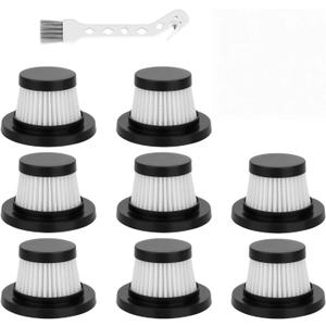 8 Pack Replacement Filter Compatible with Compact Cordless Vacuum, Washable Hepa Filter