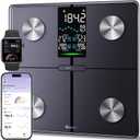 Ovutek Smart Scale for Body Weight, Professional Bathroom Digital Scale with BMI, Body Fat, Muscle Mass, Most Accurate to 0.05lb, Large Display High Accurate Body Composition Machine with Fitness App (Black)