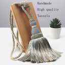 BEL AVENIR 2 Pack Curtain Tiebacks Tassel Drapery Tie-Backs Rope Handmade Holdbacks Home Office Hotel Decorative (Blue, 2 Pack)