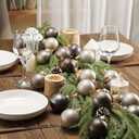 2 x 12 Pcs Neutral Textured Christmas Ball Ornaments 2.4 Inch Vintage Metallic Brown Gold Silver Xmas Tree Ornament Shatterproof Rustic Distressed Xmas Baubles Antique Farmhouse Christmas Decor