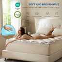Bedlore 4-Inch Queen Mattress Topper for Back Pain - Dual Layer Medium Support (2" Gel Memory Foam + 2" Cooling Fluffy Pillow Top Pad), Breathable & Pressure Relief (Beige)