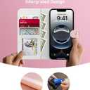 DEENAKIN for iPhone 16e Wallet Case with Card Holder + Cash Clip, RFID-Blocking, Military-Grade Drop Protection & UV-Printed Artwork, Magnetic Closure with Leather Kickstand - Cute Pink Bow
