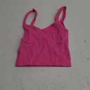 QINSEN Womens Sleeveless Cropped Rib Knit Seamless Sweetheart Neckline Going Out Tank Tops (Small, Rosy)