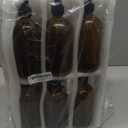 12 Pack Amber Glass Bottles 8oz with Pump Dispensers, Refillable Empty Pump Bottles for Bathroom, Kitchen, Shampoo, Soap, Lotion  Includes 2 Funnels & 12 Labels