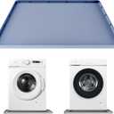 Washing Machine Drain Pan 27"x27" with 0.78" Raised Edges, Leak-Proof Silicone Mat, Non-Slip Waterproof Floor Protector for Washer Dryer (Grey)