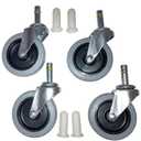 3" (3ARM61) Mop Bucket Replacement Stem Caster Wheels, Set of 4 - Polyurethane Wheels
