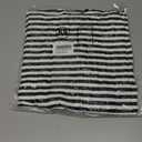 Women's Boho Blouse Red Stripe Bowknot Cutout Back Drop Shoulder Wide Bracelet Sleeve Loose Tee Black Stripe M