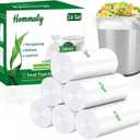 Hommaly 2.6 Gallon 240 pcs Small Clear Trash Bags, Strong Garbage Bags, Bathroom Trash Can Bin Liners Unscented, Mini Plastic Bags for Office, Waste Basket Liner, Fit 6-10 Liters, 2-2.6 Gal