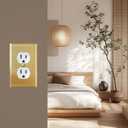 Rio Salto BRASS Metal Gold Toggle Light Switch Covers MID-SIZE Wall Plate Single Togle Switch Wallplate Decorative Wall Switch Plate Covers Brushed Brass Modern Linear (1-Gang Toggle 1-Pack)